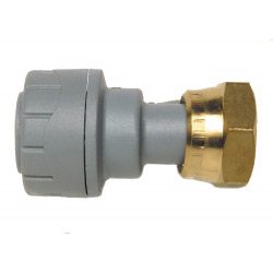 Pushfit Plumbing 15mm 1/2" Straight Tap Connector Grey